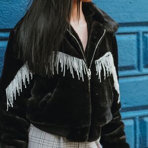Blush Boutiques- Black Diamond Faux Fur Coat